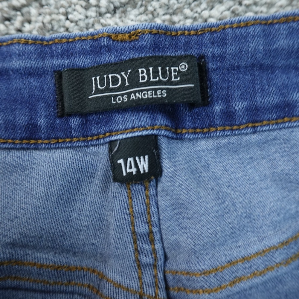 Judy Blue Jeans Womens 14W Dark Denim Pants Relaxed High Rise Preppy Stretch - Picture 6 of 12